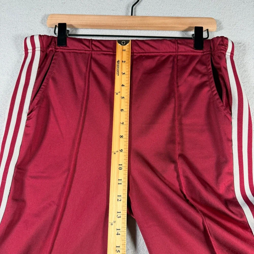Vintage Adidas ATP Keyrolan Track Pants Burgundy Red 3 Stripe Mens Medium 32x31